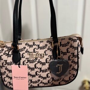 Juicy Couture Black and Cream Shoulder Bag